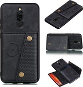 Voor Geschikt voor Xiaomi Redmi 8 schokbestendige magnetische PU + TPU beschermhoes met kaartsleuven (zwart)