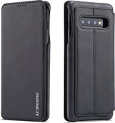 Voor Galaxy S10 Hon Ancient Series lederen tas met kaartsleuven en houder en portemonnee (zwart)