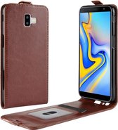 Zakelijke stijl verticale flip TPU lederen case voor Galaxy J6 +, met kaartsleuf (bruin)