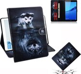 Wolf en hond patroon horizontale flip lederen case voor Huawei MediaPad M5 Lite 8 / Honor Tab 5, met houder en kaartsleuf en portemonnee