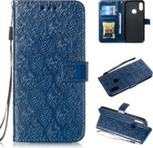 Geperst Printing Rattan Flower Pattern Horizontal Flip PU Leather Case for Huawei Y6 2019 / Honor 8A, with Holder & Card Slots & Wallet & Photo Frame (Dark Blue)