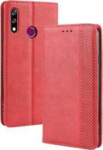 Magnetische gesp Retro Crazy Horse Texture Horizontale Flip Leather Case voor LG W10, met houder & kaartsleuven & fotolijst (rood)