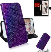 Voor Huawei P20 Pro Effen kleur Kleurrijke magnetische gesp Horizontale flip PU lederen tas met houder en kaartsleuven & portemonnee en draagkoord (paars)