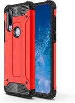 Magic Armor TPU + PC combinatie Case voor Motorola Moto P40 Power (rood)