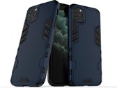 Voor iPhone 11 Pro Simple Style Shockproof PC + TPU Case (blauw)
