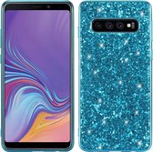 Glitter poeder schokbestendig TPU-hoesje voor Galaxy S10 5G (blauw)