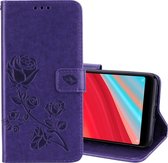 Rose reliÃ«f horizontale flip milieu PU lederen tas voor Xiaomi Redmi S2, met houder & kaartsleuven & portemonnee (paars)