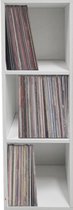 Armoire de rangement vinyle LP records - rangement disques vinyle LP - bibliothèque - 3 compartiments - blanc