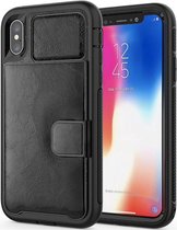 3 in 1 Card Back cover voor Apple iPhone XR | Zwart | TPU - PU Leer | Pasjeshouder | met Magneet
