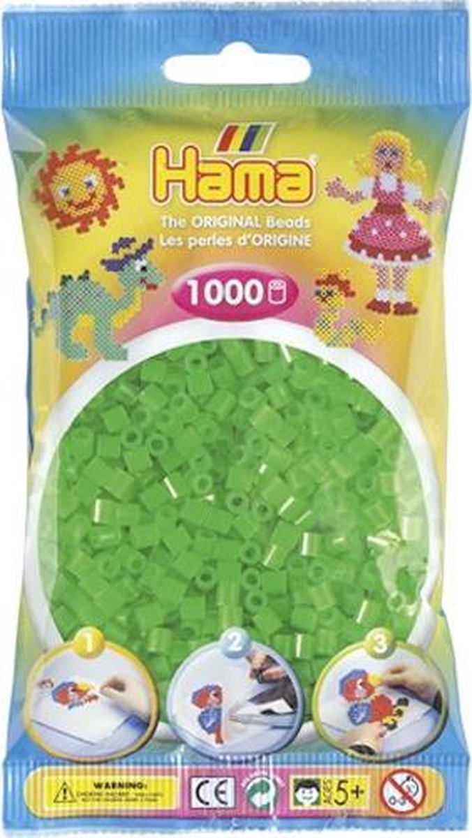 Strijkkralen 1000 Stuks Groen Neon — afbeelding 4