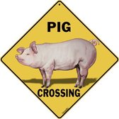 Amerikaans Crossing Sign - Pig Crossing wandbord