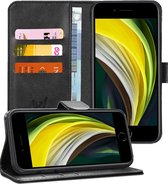 Hoesje geschikt voor iPhone SE 2022 / 2020 / 8 / 7 - Book Case Leer Pasjeshouder Zwart