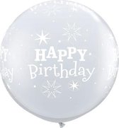 Megaballon Happy Birthday DC opdruk wit 2 stuks