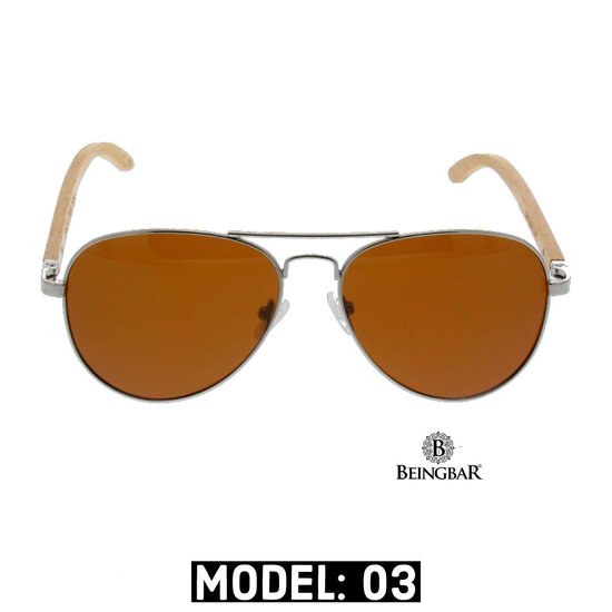 BEINGBAR Eyewear "Model 3" Sustainable Bamboo Sunglasses van BEINGBAR — afbeelding 3