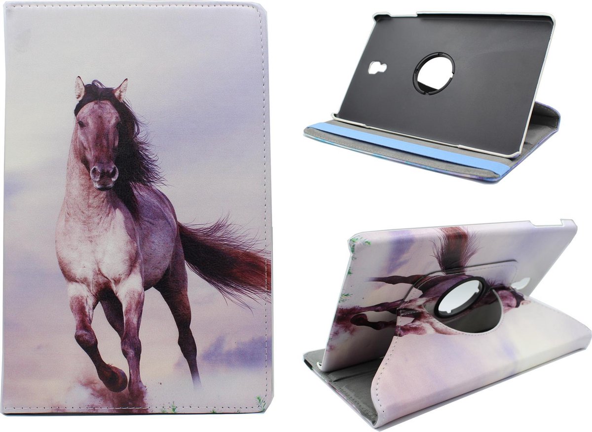 HB Hoes Geschikt voor Samsung Galaxy Tab S6 Lite met Print - Draaibare Tablet Case met Standaard - Paard