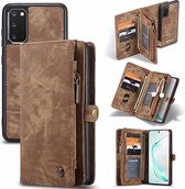 caseme - Hoesje geschikt voor Samsung Galaxy S20 - 2 in 1 wallet book case - bruin