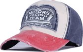Motorsport Pet - Motors Racing Team - 100% Katoen & Stonewashed - Red & Navy Blue