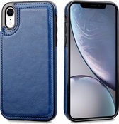 Wallet Case geschikt voor Apple iPhone Xr - blauw met Privacy Glas