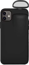 geschikt voor Apple iPhone 11 hoesje met Case geschikt voor Airpods houder - zwart met Privacy Glas