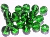 12 mm facetkraal grasgroen, 25 st