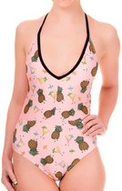 Banned - This love Badpak - Ananas - XL - Roze/Multicolours