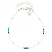 Mint15 Armband 'Surf Beads Bracelet - Emerald' - Zilver