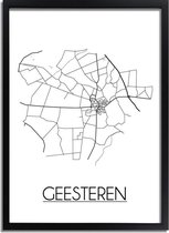 DesignClaud Geesteren Plattegrond poster A4 + Fotolijst wit