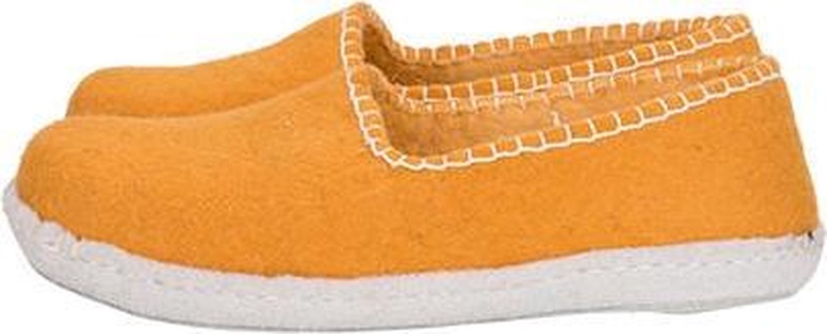 Vilten dames sloffen Stitch yellow Colour:Geel/ Ecru Size:37