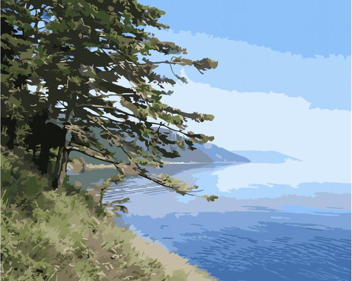 SCHILDEREN OP NUMMER - Wizardi Paint by Numbers | Lake Baikal, Listvyanka - A025