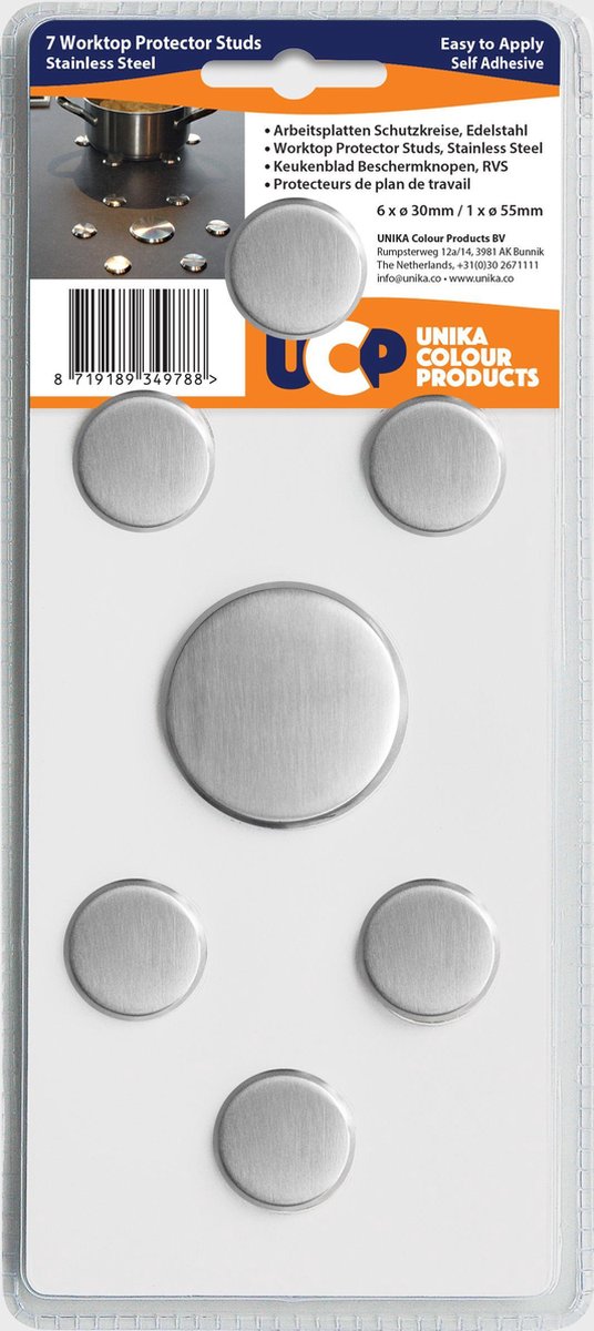 7 boutons de protection de plan de travail de cuisine 6 pièces ø 30mm / 1  pièce ø 55mm