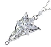 Elfen hanger met ketting evenstar zilverkleur