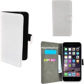 Geschikt voor iPhone SE (2020) hoes wallet bookcase hoesje Cover P wit Pearlycase