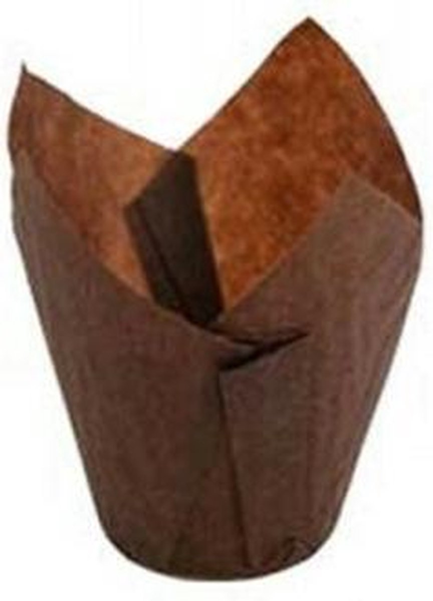 Bakpapier bruin muffin 150ml/15x15cm/Ø5cm