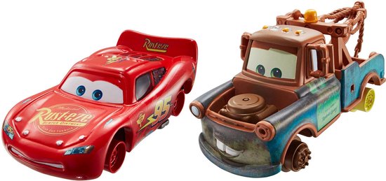 Disney auto Cars 2-pack voertuigen ZONDER BANDEN - Takel / Mater with no  tires &... | bol.com