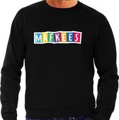 Mafkees fun tekst sweater zwart heren M