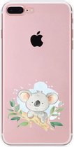 Apple Iphone 7 Plus / 8 Plus Transparant siliconen hoesje koala beertje