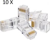 10 stuks RJ-45 CAT5/  CAT5E / CAT6 Connector - Kabel Aansluiting Stekker / Plug Voor UTP - RJ45 (CAT 5 / CAT 5E / CAT 6)