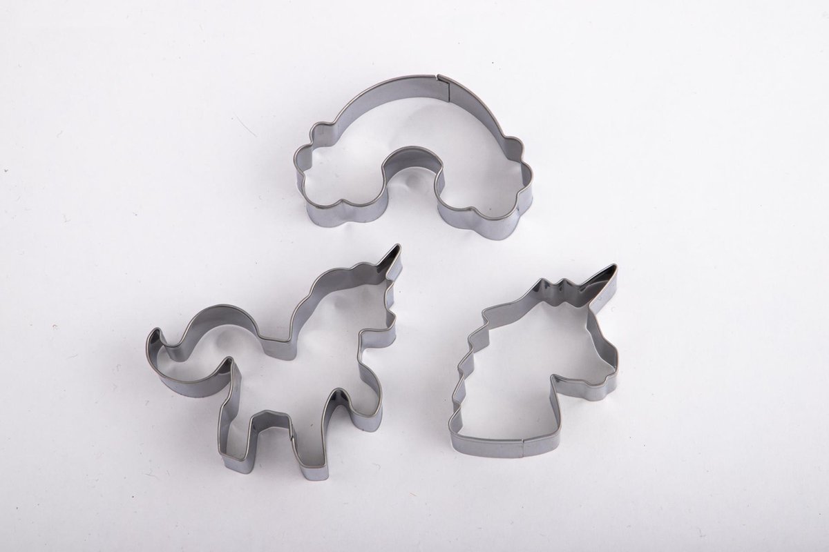Eenhoorn koekvormpjes - Eenhoorn uitstekers - uitsteekvorm - unicorn - 3 stuks - Merkloos