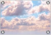 Tuinposter –Wolken met Roze Gloed– 150x100 Foto op Tuinposter (wanddecoratie voor buiten en binnen)