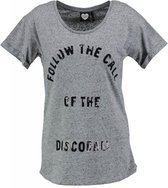 Catwalk junkie stevig zacht grijs t-shirt met pailletten - Maat M