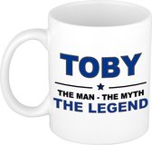 Toby The man, The myth the legend cadeau koffie mok / thee beker 300 ml