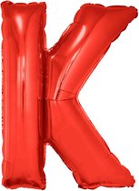 Grote folie ballon letter K Rood