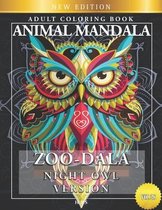 Zoo-Dala Night Owl Version Vol 28, Animal Mandala, Adult Coloring Book