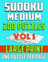 Sudoku Medium 200 Puzzles -Large print-One Puzzle Per Page