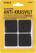 Stolz - Anti-krasvilt zelfklevend - Krasviltjes - Vierkant - Vloer- en meubelbeschermers - 8 stuks - 4 x 4 cm