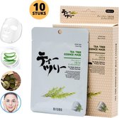 MITOMO Tea Tree Gezichtsmasker - Face Mask Beauty - Valentijn Cadeautje voor Haar - Masker Gezichtsverzorging - Skincare Rituals - Huidverzorging Vrouwen - 10 Stuks