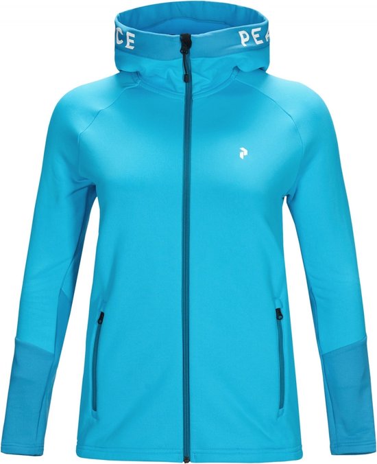 Peak Performance Rider Zip Hood Women Stretchy Midlayer L Blauw
