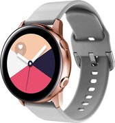 DrPhone Smartwatch 20mm Siliconen Band - Horlogeband – Metalen gesp – Grijs- Geschikt voor o.a Galaxy Watch 4 44mm/40mm/ Galaxy Watch 4 42mm /Galaxy Watch 3 41mm / Galaxy Watch 42m