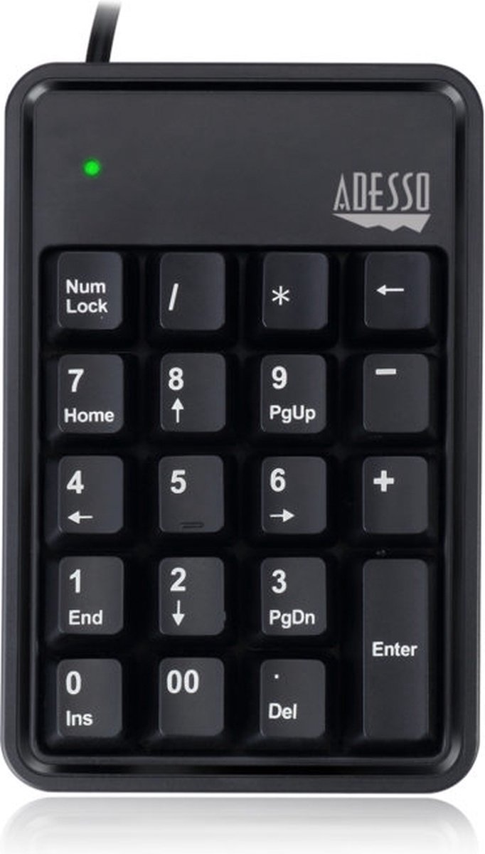 Adesso AKB-600HB Mechanisch toetsenbord - 19 toetsen - numeriek toetsenbord - alleen cijfers