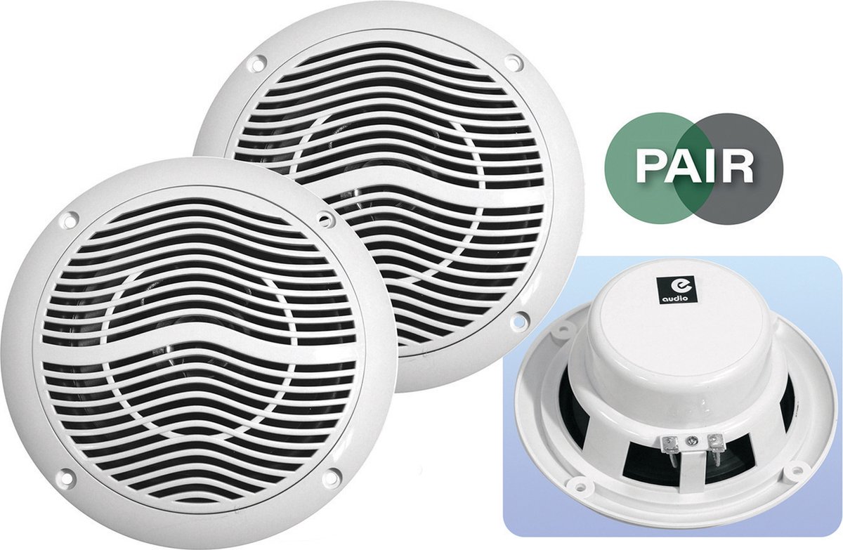 E-Audio Vochtbestendige Marine luidsprekers 4 ohm 5" inch/13 cm